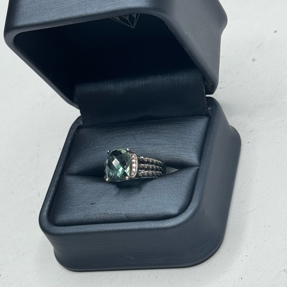 David Yurman Prasiolite & Diamond Wheaton ring